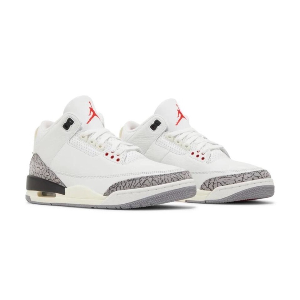 Nike White/Gray/Red Retro Air Heel Sneakers